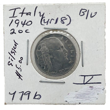 1940 Italy Coin 20 Centesimi
