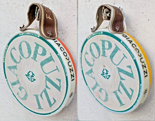 2X Tamburelli Coppia Vintage da spiaggia Giacopuzzi 80's Pelle Leather Tam Beach