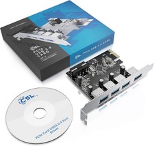 CSL – Scheda controller PCI Express USB 3.0 Super Speed ​​a 4 porte – Scheda di