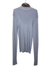 Prada Maglia Uomo Collo Alto Grigio Cotone 100% Tg. 48 Made in Italy