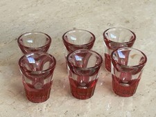 6 Bicchieri Rubino Lampeggiante Shot/Cordial Taglio Mirtillo a Trasparente