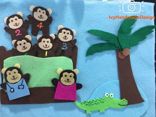Five little monkeys feltro - five,