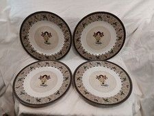 Mikasa Arabella Holiday 4 Dinner Plate Lot 11" Angel Holly Sprig Stoneware 2