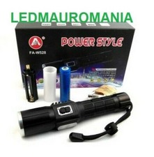 Torcia Tattica/Militare Zoom Ricaricabile USB Led CREE T6 Power Style FA-W528-PV