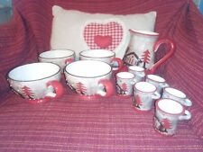 Set "Terres et Couleurs" di 4 tazze colazione, 6 tazzine e una caraffa