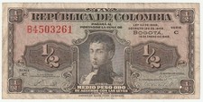 Banconota Colombia 1/2 Pesos