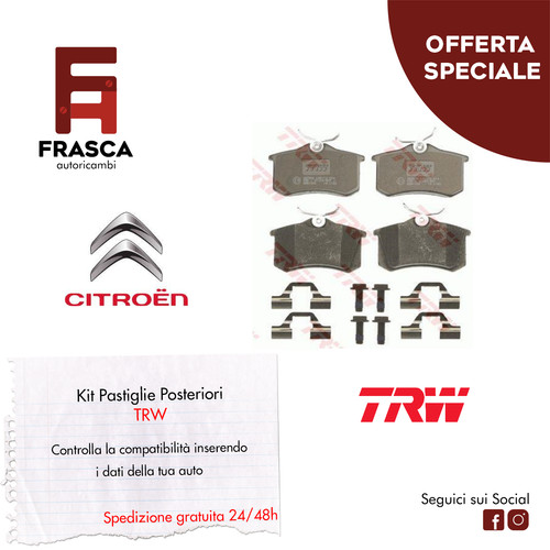 Pastiglie freno posteriori trw - freno,