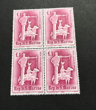 1 LIRA GIOSTRA DEL SARACINO AREZZO QUARTINA FRANCOBOLLI VALORI  SAN MARINO