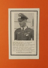 WW2 German Death Card ~ Sergeant Company Troop Leader ~ Medals 1943 [Russia]