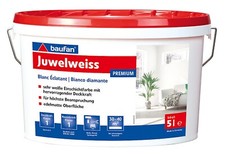 baufan® Juwel-White 5 L Bianco Pittura a dispersione per pareti e soffitti per interni 