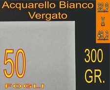 50 FOGLI CARTA ACQUARELLO STAMPANTE INKJET 300GR RILIEVO A3+ A3 PLUS 32,9 X 48,3