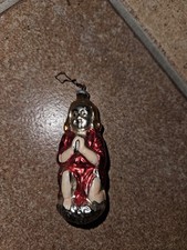 Palla di Natale a forma di Babbo Natale in vetro soffiato anni 60