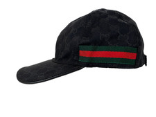 Gucci Auth Black GG Logo Sz 58