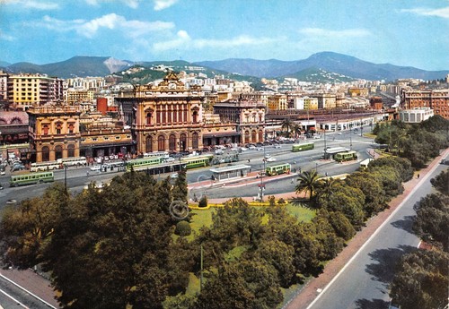 Cartolina genova piazza verdi - cartolina,