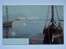 NAPOLI veduta dal mare veliero barche vela vecchia cartolina