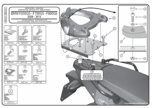 Givi piastra bauletto per bmw - givi,