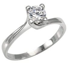 ANELLO SOLITARIO ORO BIANCO