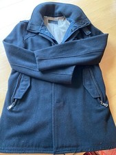 Cappotto uomo color nero, taglia M, doppia cerniera, marca Zara Man