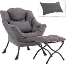 Sedia moderna pigra con pouf e
