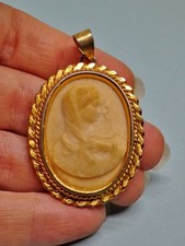 ANTIQUE lava cameo pendant XIX
