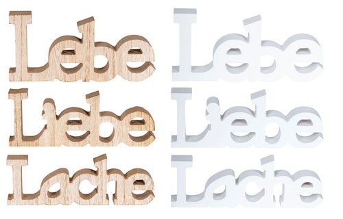 Set scritte legno vita - legno, amore
