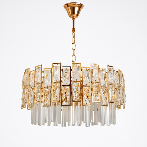 Lampadario cristallo dorato - lampadario,