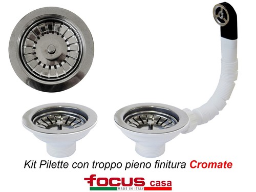 Kit cromato piletta pilettone - piletta,