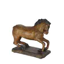 Scultura Antica Cavallo Cartapesta Laccata Italia XIX Secolo Originale