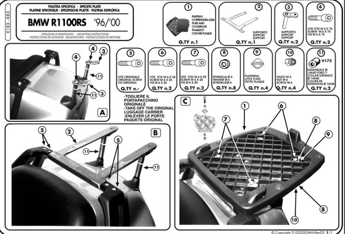 Givi kit piastra - piastra, per