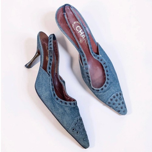 Vintage chanel denim grommet - vintage,