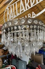 Lampadario Vetro Gocce Cristalli Vintage Anni 70 Design Home Decor Stile Impero