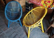 Coppia di poltrone in vimini