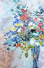 Mazzo di fiori astratti blu