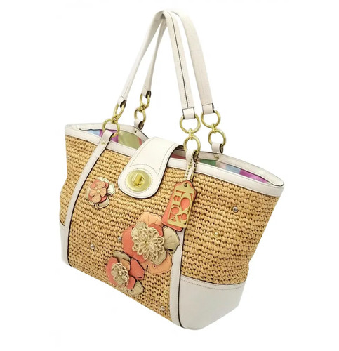 Borsa coach paglia con zip - borsa,
