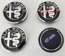 COPRIMOZZI ALFA ROMEO GIULIETTA MITO BRERA 147 TAPPI RUOTA NERO 50MM x4