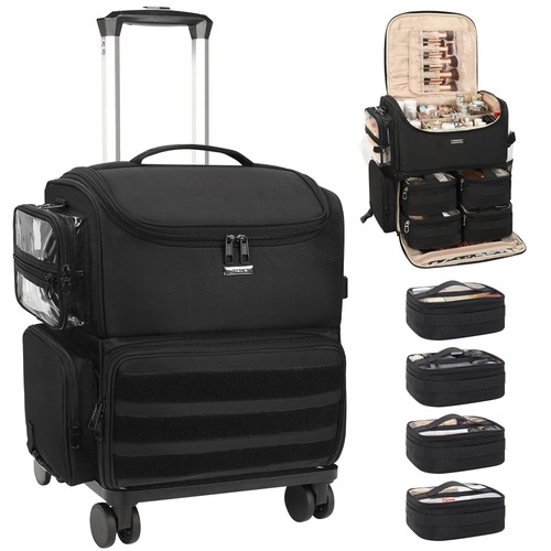 Rolling makeup train case - makeup,