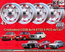 4 Cerchi+bulloni Cromodora Lancia Fulvia Flavia 6x14 Wheels bolts Felgen bolzen