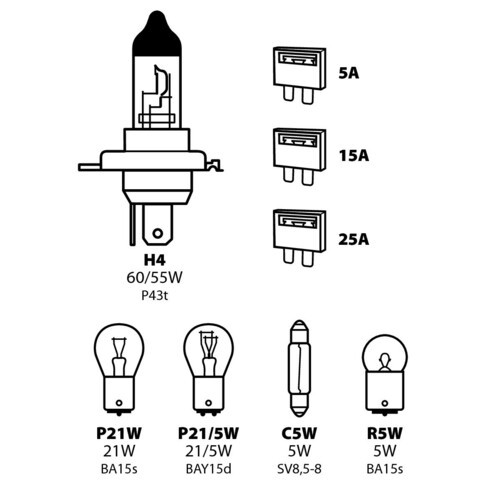 Kit lampade ricambio - ricambio, pz