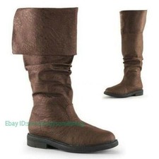 Stivali Uomo Cosplay Robin Hood Al Ginocchio Rinascimento Cavaliere Pirata Guerriero Scarpe