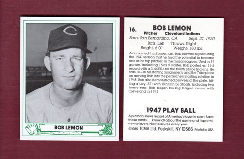 1947 play ball bob - bob, lemon