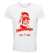 T-shirt RIP Hulk Hogan, Hulkamania, WWE, Bianca/Nera, Unisex, Cotone