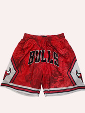 NBA Short CHICAGO BULLS Red and White Special Draw with Pockets Collection