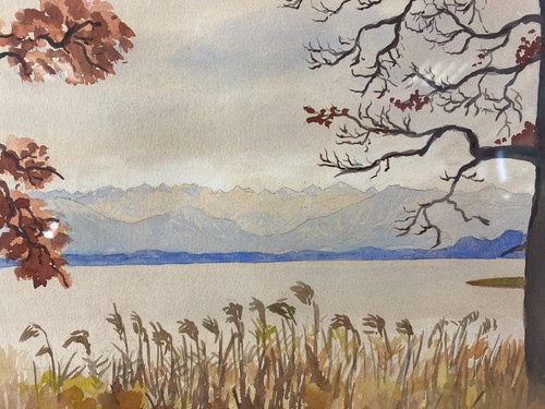Acquerello autunno paesaggio - acquerello,