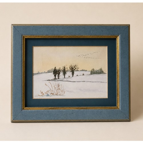 Original watercolour snowy - original,
