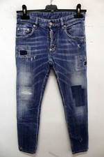 Dsquared2 Jeans Ragazzo 12Y Blu Denim Patch Strappati Originali Made in Italy