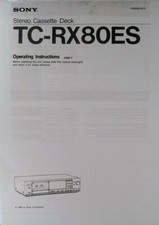 Sony TC-RX80ES - Istruzioni