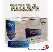 Cartine Rizla Blu Corte Singole Blue Regular - Rolling paper, Total 100 Libretti
