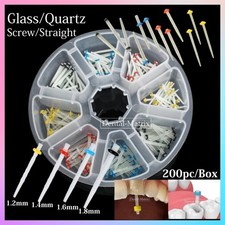 Perni canale radice dritti/a vite palo fibra di vetro quarzo dentale tutte le misure 1,2-1,8