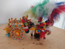 CARRETTO SICILIANO ARTIGIANALE - MONTORO- IN LEGNO SOUVENIR SICILIA SICILY 25 CM