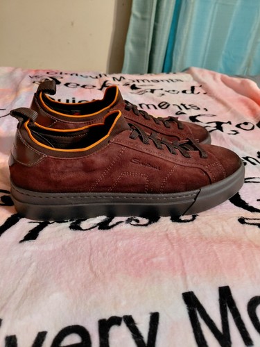 Santoni dark brown - brown, suede